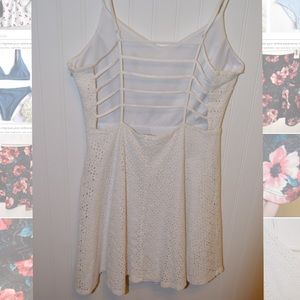 Open back white eyelit dress